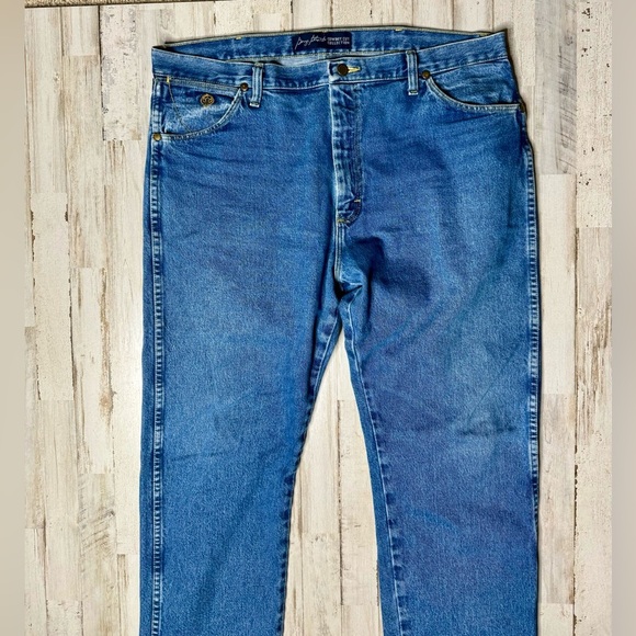 Wrangler George Strait Jeans Mens 38x30 Cowboy Cut Dark Wash Work 13MGSHD - Picture 3 of 10